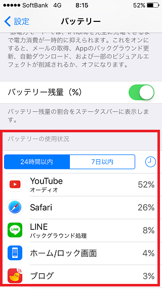 バッテリー状況