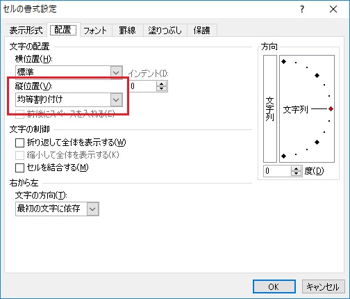 均等割り付け