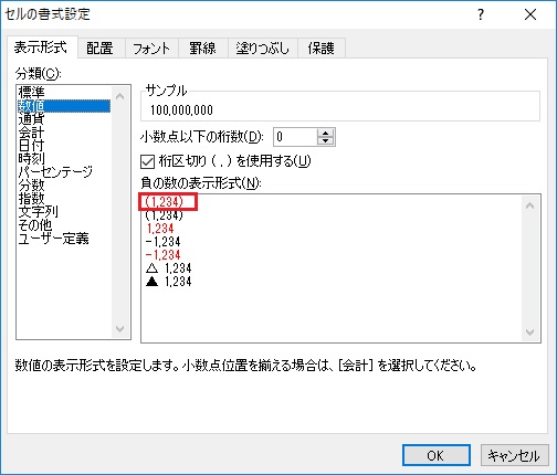 書式設定